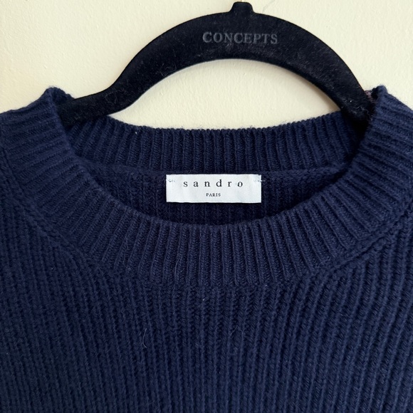 SANDRO Paris Navy & Purple Lace Sweater - Picture 3 of 14
